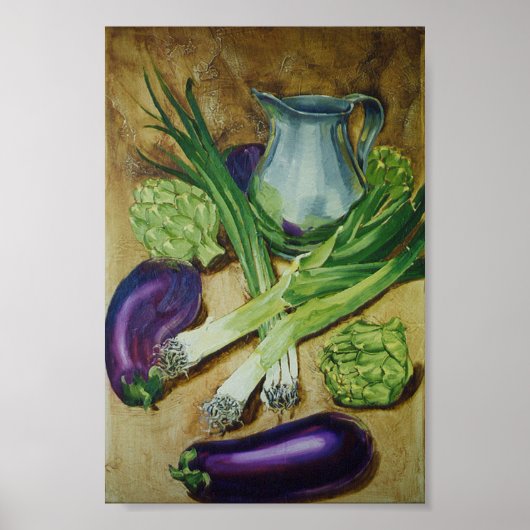 Eggplant, Leek und Artichoke Poster (Vorne)