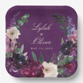 Eggplant Lila Blumenzwiebelpapier-Teller Pappteller (Vorderseite)