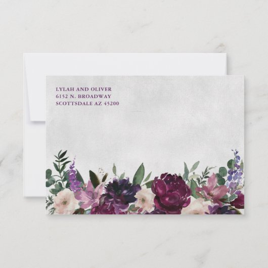 Eggplant Lila Blumenzwippe rsvp Insert (Rückseite)