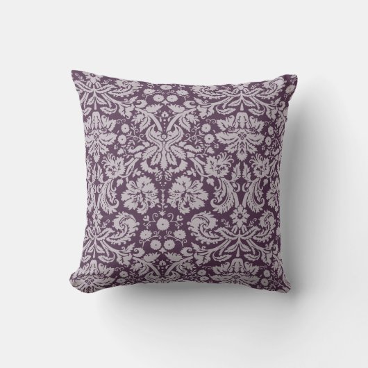 Eggplant Lila Damask Kissen (Vorderseite)