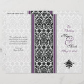 Eggplant Lila Damask Wedding Program (Vorne/Hinten)