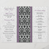 Eggplant Lila Damask Wedding Program (Rückseite)