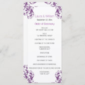 Eggplant Lila Damask Wedding Program Programm (Vorne/Hinten)