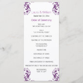 Eggplant Lila Damask Wedding Program Programm (Vorderseite)