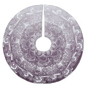 Eggplant lila Falte Mandala Polyester Weihnachtsbaumdecke (Vorderseite)