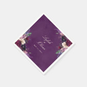 Eggplant Lila Floral Wedding Napkins Serviette (Ecke)