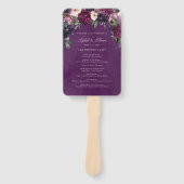 Eggplant Lila Floral Wedding Program Fan Fächer (Vorderseite)