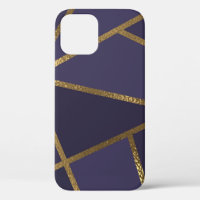 Eggplant Lila Gold Bronze Geometric Glam Chic