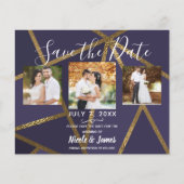 Eggplant Lila Gold Bronze Geometric Rett Datum (Vorderseite)