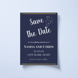 Eggplant Lila & Gold Einfach Minimalistisch Save The Date