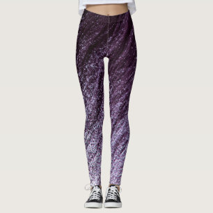 Eggplant Lila mit Lavender Ombre Glitzer Leggings