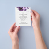 Eggplant Lila Modern Boho Wedding Menu Flyer (Gruppe)