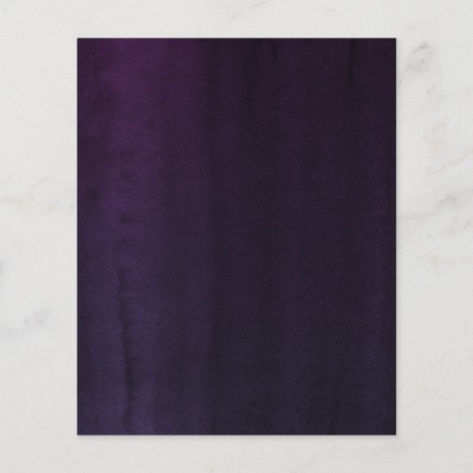 Eggplant Lila Modern Boho Wedding Menu Flyer (Hinten)