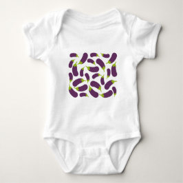 Eggplant Lila Pflanzenmuster Baby Strampler