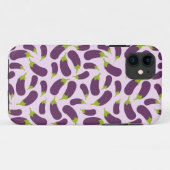 Eggplant Lila Pflanzenmuster Case-Mate iPhone Hülle (Rückseite (Horizontal))
