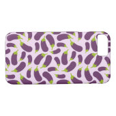 Eggplant Lila Pflanzenmuster Case-Mate iPhone Hülle (Rückseite (Horizontal))