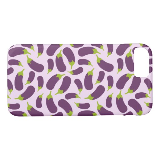Eggplant Lila Pflanzenmuster Case-Mate iPhone Hülle (Rückseite (Horizontal))