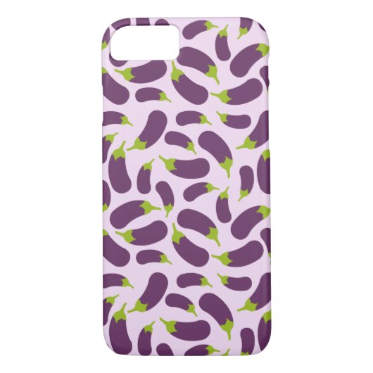 Eggplant Lila Pflanzenmuster Case-Mate iPhone Hülle (Rückseite)