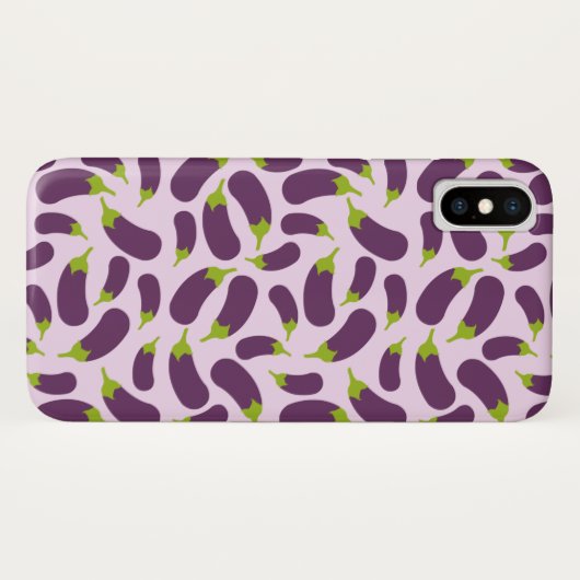 Eggplant Lila Pflanzenmuster Case-Mate iPhone Hülle (Rückseite (Horizontal))