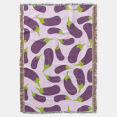 Eggplant Lila Pflanzenmuster Decke (Vorderseite Vertikal)