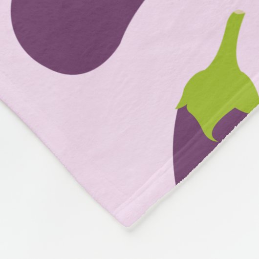 Eggplant Lila Pflanzenmuster Fleecedecke (Ecke)