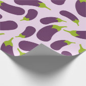 Eggplant Lila Pflanzenmuster Geschenkpapier (Ecke)