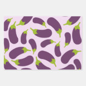 Eggplant Lila Pflanzenmuster Geschenkpapier Set (Vorderseite 2)