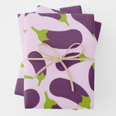 Eggplant Lila Pflanzenmuster Geschenkpapier Set (Beispiel)