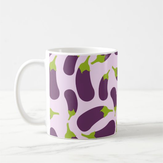 Eggplant Lila Pflanzenmuster Kaffeetasse (Links)