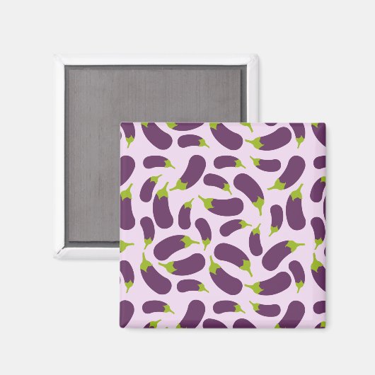 Eggplant Lila Pflanzenmuster Magnet (Vorderseite/Rückseite)