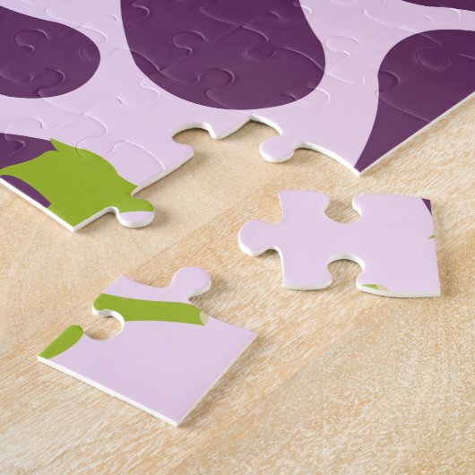 Eggplant Lila Pflanzenmuster Puzzle (Seite)