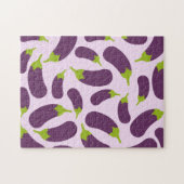 Eggplant Lila Pflanzenmuster Puzzle (Horizontal)
