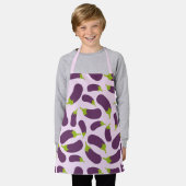 Eggplant Lila Pflanzenmuster Schürze (Getragen)
