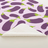 Eggplant Lila Pflanzenmuster Sherpadecke (3/4)