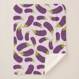 Eggplant Lila Pflanzenmuster Sherpadecke