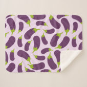 Eggplant Lila Pflanzenmuster Sherpadecke (Vorderseite (Horizontal))