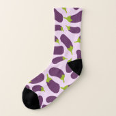 Eggplant Lila Pflanzenmuster Socken (Links - Außen)