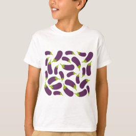 Eggplant Lila Pflanzenmuster T-Shirt