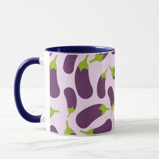 Eggplant Lila Pflanzenmuster Tasse (Links)