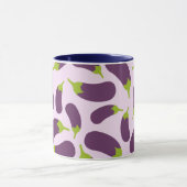 Eggplant Lila Pflanzenmuster Tasse (Zentrum)