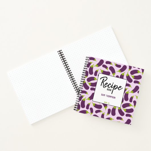 Eggplant Lila pflanzliches Lederrezept Notizblock (Innenseite)