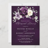 Eggplant Lila Pflaume Elfenbeinküste Weißes Probe Einladung (Vorderseite)