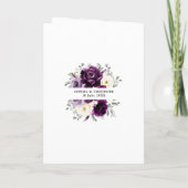 Eggplant Lila Plum Elfenbeinblütenhochzeit Einladung (Rückseite)