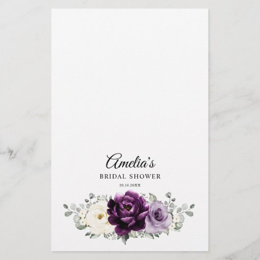 Eggplant Lila Plum Elfenbeinwein, der ich spiele (Rückseite)