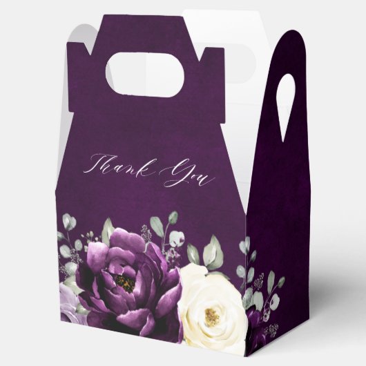 Eggplant Lila Plum Ivory Weißes Brautparty Geschenkschachtel (Geöffnet)