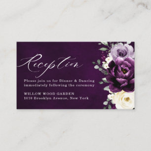 Eggplant Lila Plum Ivory White Floral Wedding En Begleitkarte
