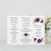 Eggplant Lila Plum Ivory White Tri-Fold-Programm (Stehend Vorderseite)