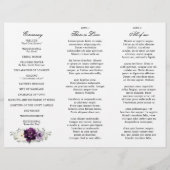 Eggplant Lila Plum Ivory White Tri-Fold-Programm (Rückseite)
