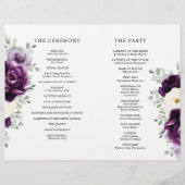 Eggplant Lila Plum Ivory White Wedding Program (Rückseite)