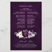 Eggplant Lila Plum Ivory White Wedding Program (Rückseite)